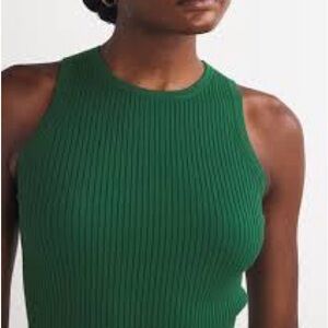 Weekend Max Mara Green Ribbed Tank Top GUC SIZE M